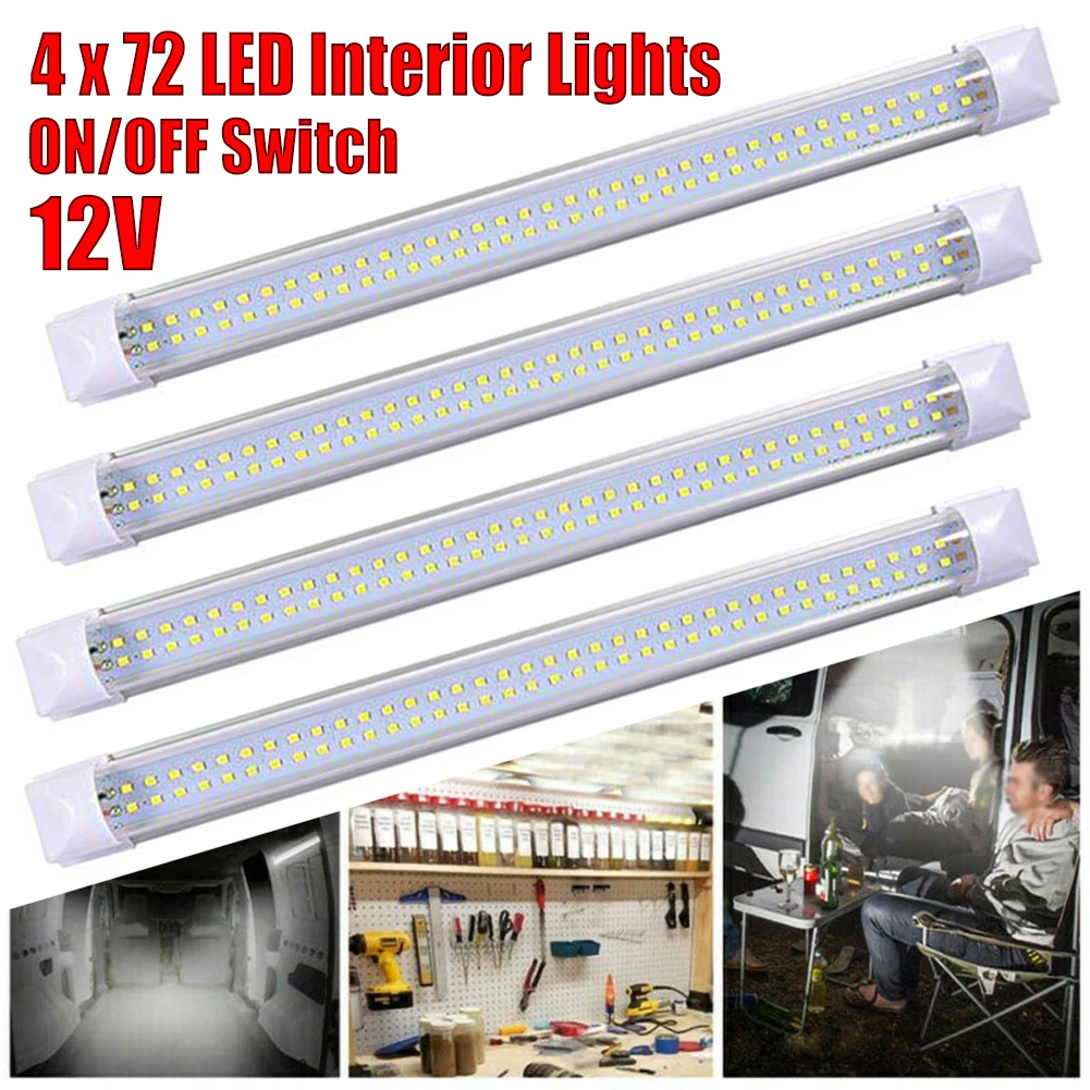 TRUEFUL 4 pcs Universal 72 LED Car Interior Light Reading Light Indoor Ceiling Lamp Car Van Bus Caravan ON/OFF Switch 12V
TRUEFUL 4 pcs Universal 72 LED Car Interior Light Reading Light Indoor Ceiling Lamp Car Van Bus Caravan ON/OFF Switch 12V