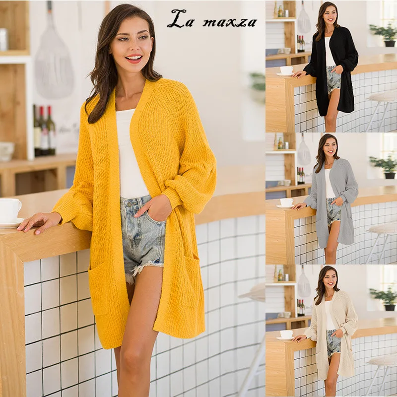 Осень-зима 2020, Повседневный женский длинный кардиган, модный элегантный свободный свитер с рукавами-фонариками
Осень-зима 2020, Повседневный женский длинный кардиган, модный элегантный свободный свитер с рукавами-фонариками