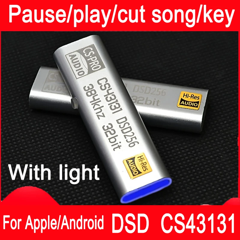 

New TYPE C To 3.5MM DSD256 for Android&iPhone Headphone Amplifier Adapter DAC Portable Dad Usb Cirrus Logic Hifi Ios Win10 Pc