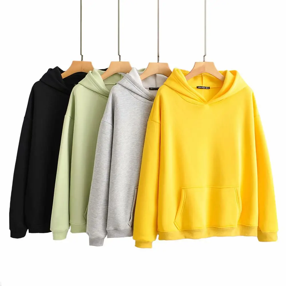 Women Solid Color Hoodies Outwear Loose Long Sleeve Fleece Hooded Sweatshirts with Pocket
Women Solid Color Hoodies Outwear Loose Long Sleeve Fleece Hooded Sweatshirts with Pocket