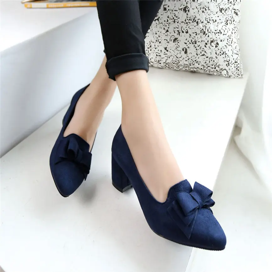 New Women Shose Women's Bowknot Suede Thick High Heels Casual Pointed Toe Fashion Shoes Sexy Style Shoes for Women Ladies Shoes
New Women Shose Women's Bowknot Suede Thick High Heels Casual Pointed Toe Fashion Shoes Sexy Style Shoes for Women Ladies Shoes