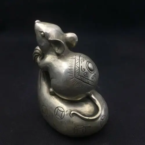 5.1" Chinese Paktong Fengshui Zodiac Animal Mouse Moneybag Wealth Lucky Statue
5.1" Chinese Paktong Fengshui Zodiac Animal Mouse Moneybag Wealth Lucky Statue