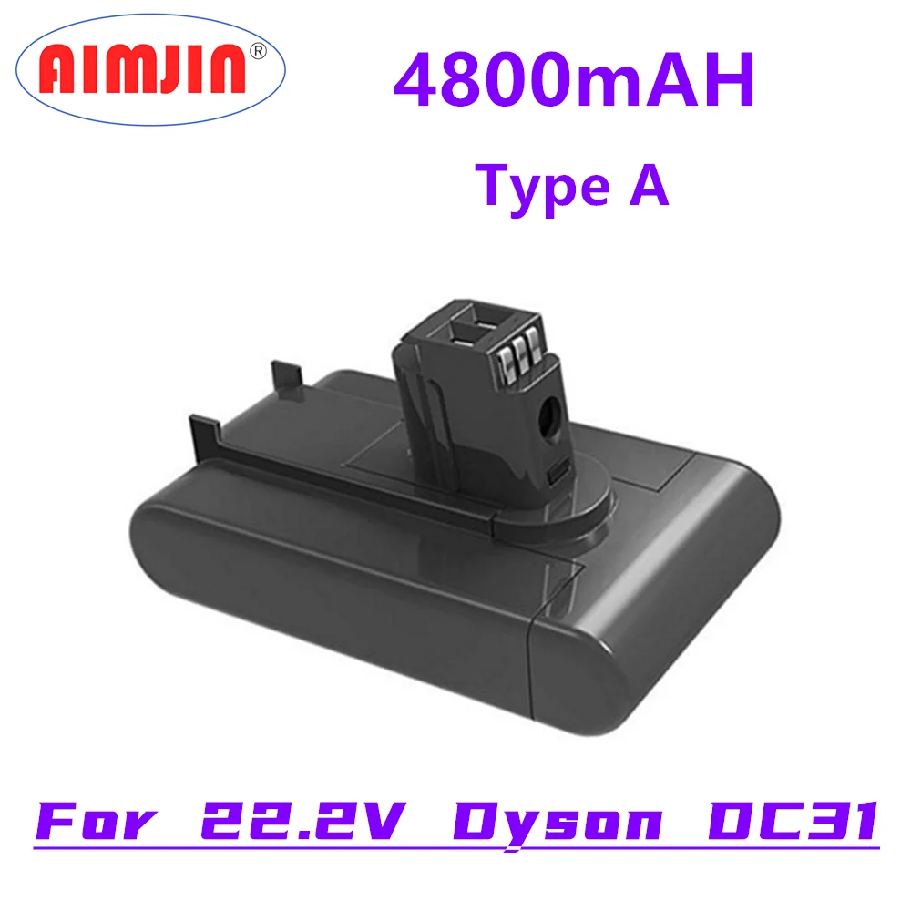 

(Type A) 22.2V 4800mAh Li-ion Vacuum Battery for Dyson DC35 DC45 DC31 DC34 DC44 DC31 Animal DC35 Animal 917083-01 L50