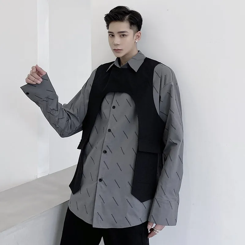 Male Print Long Sleeve Casual Loose Shirt Streetwear Cargo Vest Shirts Men 2 Pieces Sets Shirt+vest
Male Print Long Sleeve Casual Loose Shirt Streetwear Cargo Vest Shirts Men 2 Pieces Sets Shirt+vest