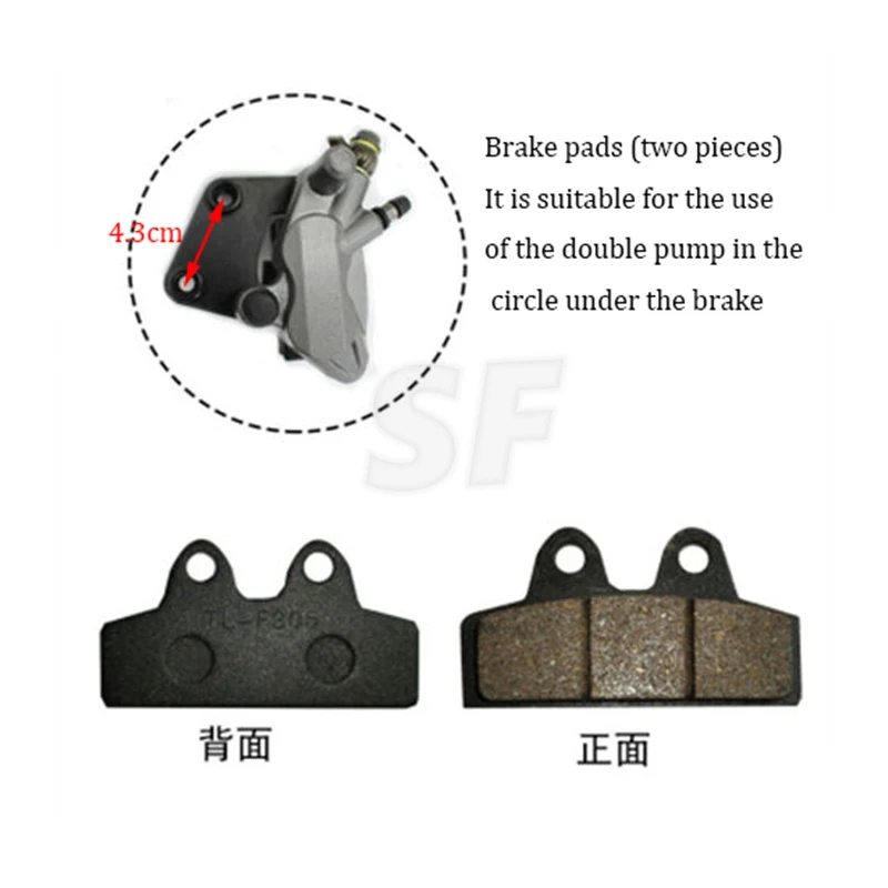 1 Pair/2pcs Brake Pads Metal Hydraulic Disc Brake Pads for Citycoco Electric Scooter
