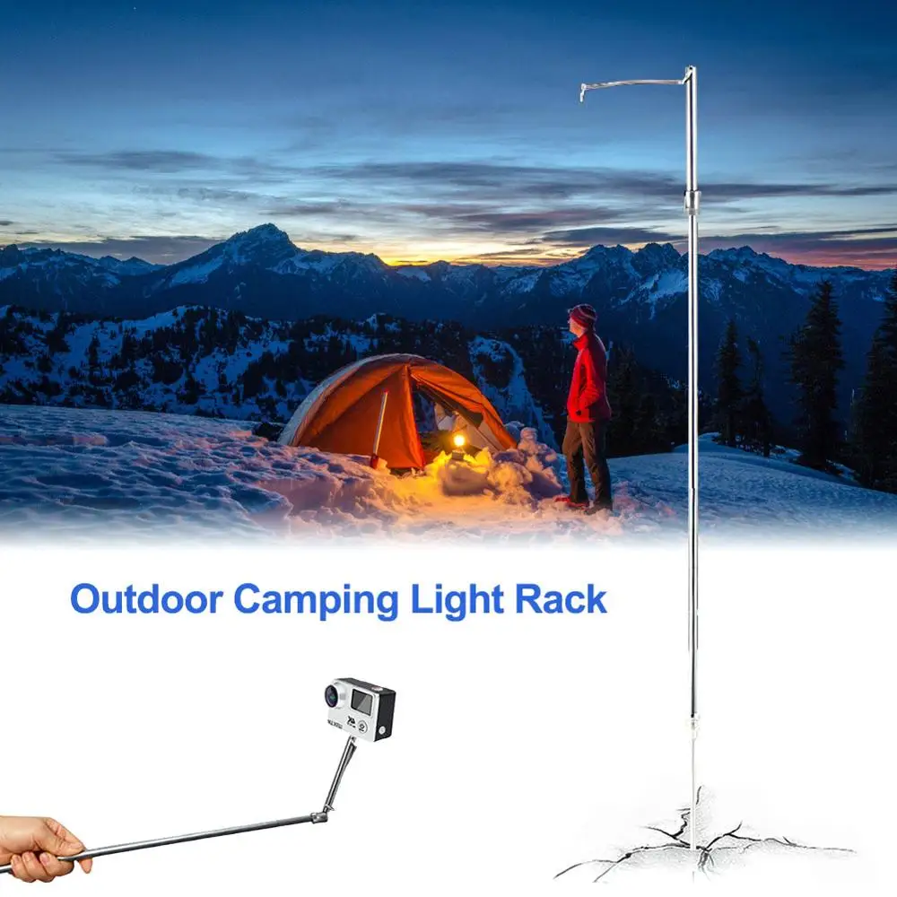 Aluminum alloy lamp holder portable folding hanging multi-functional sport camera selfie stick camping tent light holder 40P 
Aluminum alloy lamp holder portable folding hanging multi-functional sport camera selfie stick camping tent light holder 40P