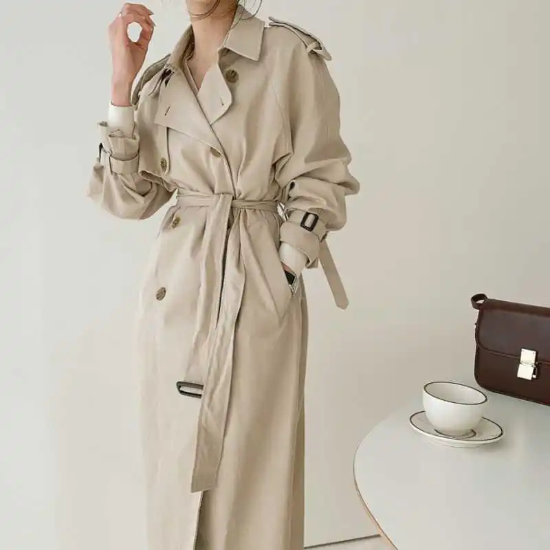 New Fashion Autumn Winter Casual Double Breasted Simple Classic Long Trench Women's Coat With Belt Chic Female Windbreaker 
New Fashion Autumn Winter Casual Double Breasted Simple Classic Long Trench Women's Coat With Belt Chic Female Windbreaker
