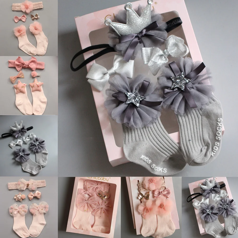 2020 4pcs/Sets Newborn Baby Girl Boy Socks Lace Ruffle Tutu Socks Frilly Ankle Princess Anti Slip Socks+Headband+Hair Pin 0-24M
2020 4pcs/Sets Newborn Baby Girl Boy Socks Lace Ruffle Tutu Socks Frilly Ankle Princess Anti Slip Socks+Headband+Hair Pin 0-24M