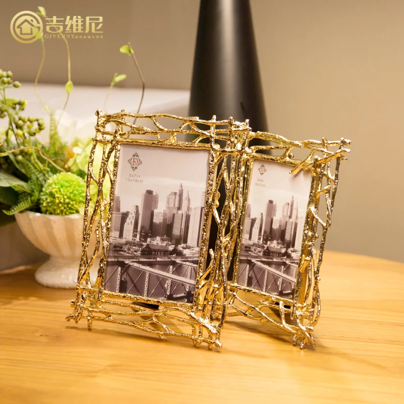 

Luxury Europe Picture Frames Vintage Style Rectangle Modern Classic Metal Frames Quadros Decorativos Home Decoration BD50FF