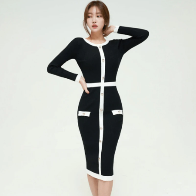 Women Elegant Autumn Classy Office Casual Midi Knitted Sweater Slim Bodycon Winter Dress
Women Elegant Autumn Classy Office Casual Midi Knitted Sweater Slim Bodycon Winter Dress
