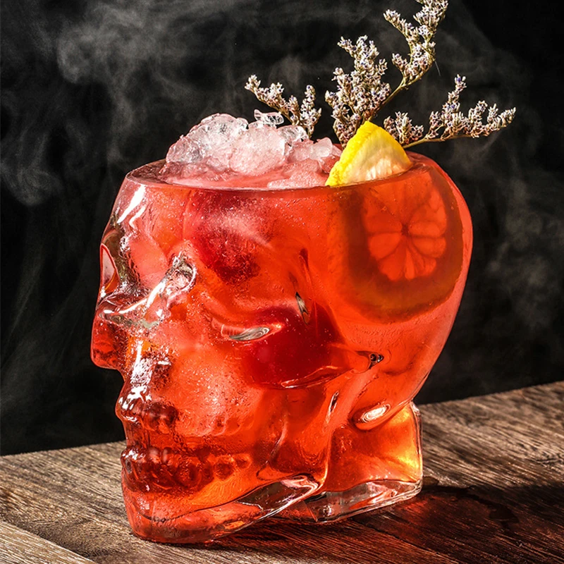 

Skull Head Cup Shot Glass Transparent Crystal Glass Calix Whiskey Wine Vodka Bar Club Beer Steins Fun Creative Design Set Gift