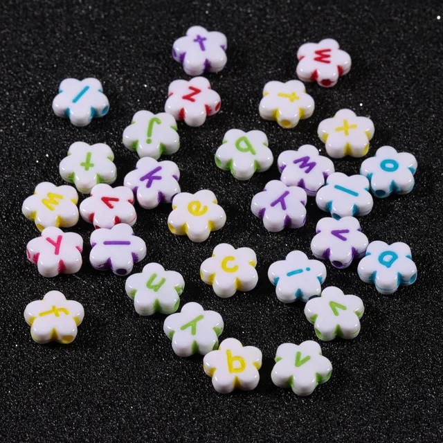 100pcs/lot Acrylic Flower Shape Colorful Beads Alphabet Letter Beads for DIY Bracelets Necklace Jewelry Making Findings
100pcs/lot Acrylic Flower Shape Colorful Beads Alphabet Letter Beads for DIY Bracelets Necklace Jewelry Making Findings