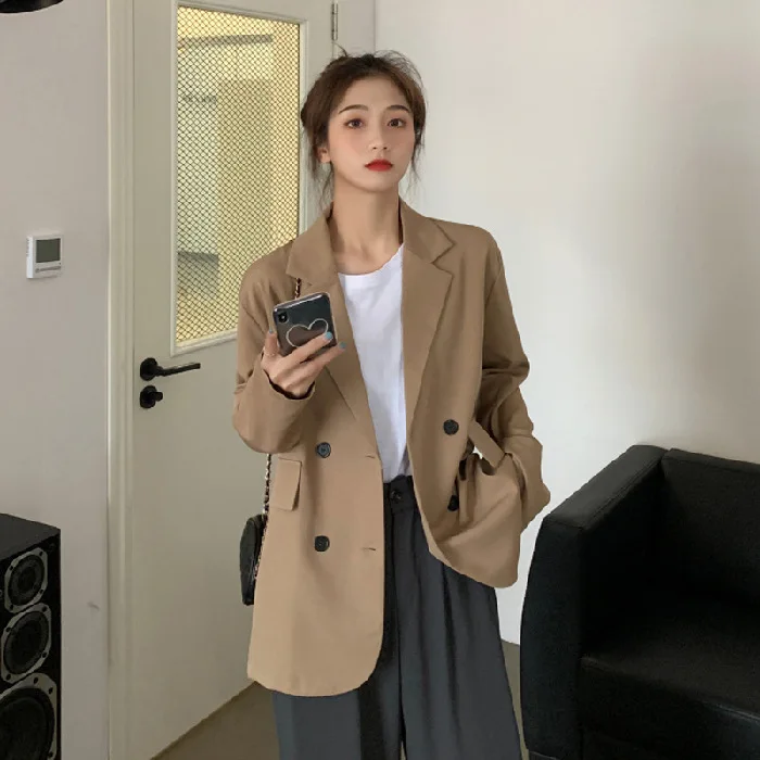 Women's new style thin drape loose mid-length khaki popular long-sleeved suit jacket women's small suit
Women's new style thin drape loose mid-length khaki popular long-sleeved suit jacket women's small suit
