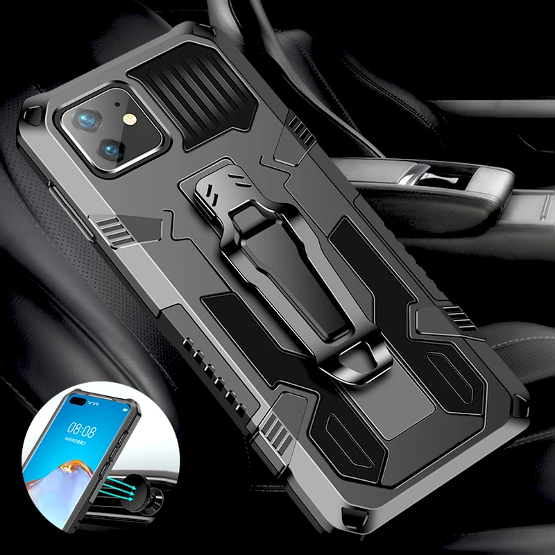 

Shockproof Case For iPhone 13 12 11 Pro Max Mini XR XS X 7 8 6 6S Plus iPhone12 iPhone11 Belt Clip Rugged Hybrid Armor Covers ON