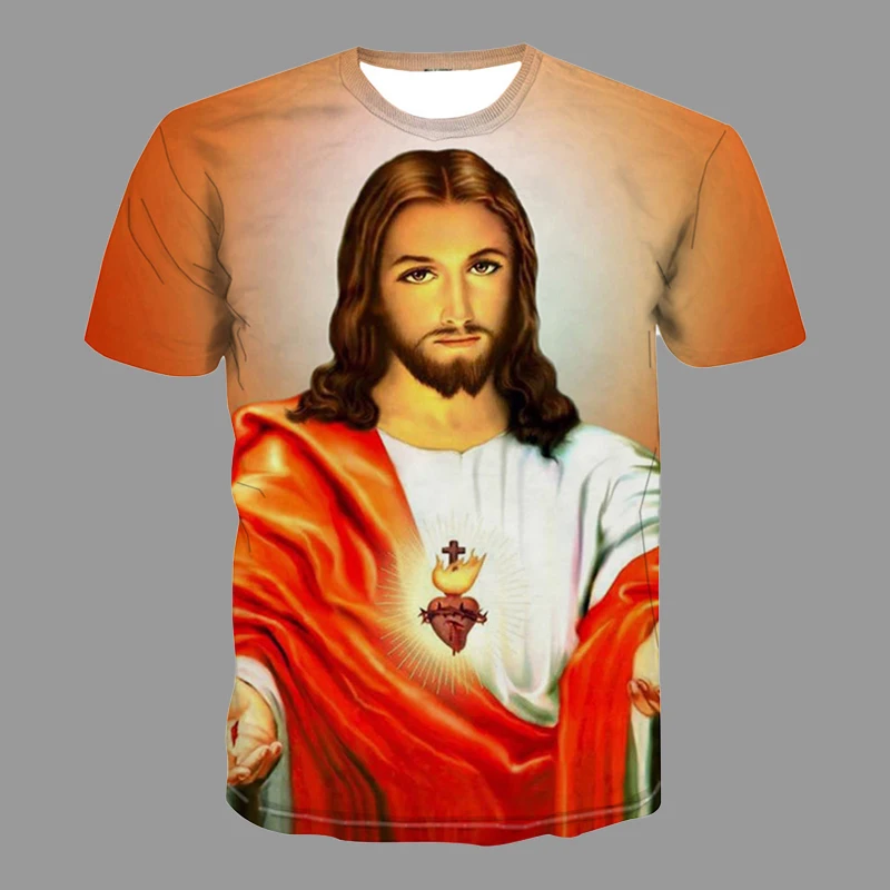 Футболка мужская сетчатая с коротким рукавом и 3D-принтом Иисуса
Футболка мужская сетчатая с коротким рукавом и 3D-принтом Иисуса