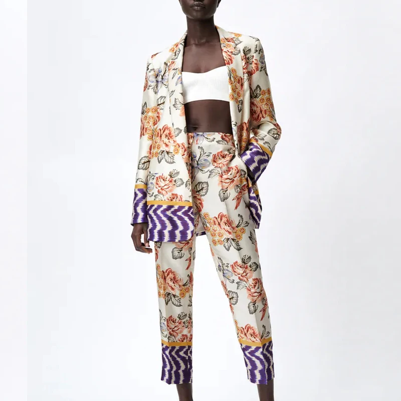 TRAF Za Women Print Blazer Set Woman 2 Pieces High Waist Women's Pants Suit Casual Trouser Suit Summer 2021 Long Sleeve Blazer
TRAF Za Women Print Blazer Set Woman 2 Pieces High Waist Women's Pants Suit Casual Trouser Suit Summer 2021 Long Sleeve Blazer