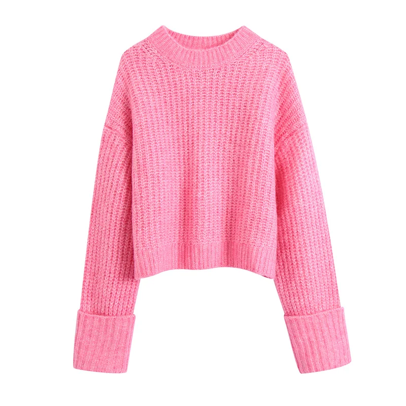 TRAF Women 2021 Fashion Soft Touch Round Neck Crop Knit Sweater Vintage Long Sleeve Loose Female Pullover Streetwear
TRAF Women 2021 Fashion Soft Touch Round Neck Crop Knit Sweater Vintage Long Sleeve Loose Female Pullover Streetwear
