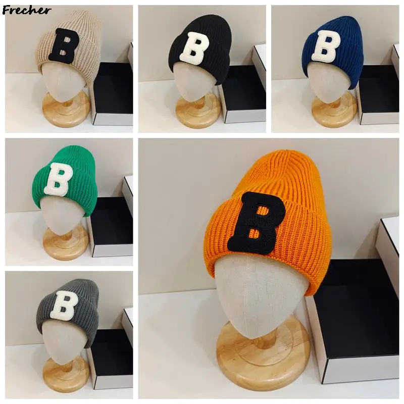 Hot Selling Winter Hat B Letter Knitted Woolen Hats For Women Fashion Warm Beanie Hats Women Solid Adult Cover Head Cap 
Hot Selling Winter Hat B Letter Knitted Woolen Hats For Women Fashion Warm Beanie Hats Women Solid Adult Cover Head Cap