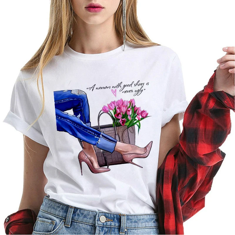 Tshirt Women New Fashion High Heels Shoes Print O-neck T Shirt Female Fun T-shirt Woman 90s Hip Hop Top Tee Hipster Streetwear
Tshirt Women New Fashion High Heels Shoes Print O-neck T Shirt Female Fun T-shirt Woman 90s Hip Hop Top Tee Hipster Streetwear