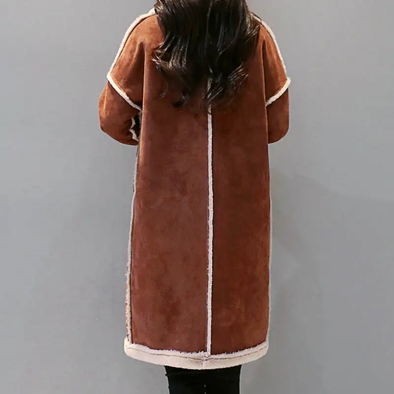 Faux Lambs Wool Suede Winter Jacket Women Fashion Thicken Warm Winter Coat Women Gray Brown Long Parkas Warm Ladies Coats C6013
Faux Lambs Wool Suede Winter Jacket Women Fashion Thicken Warm Winter Coat Women Gray Brown Long Parkas Warm Ladies Coats C6013