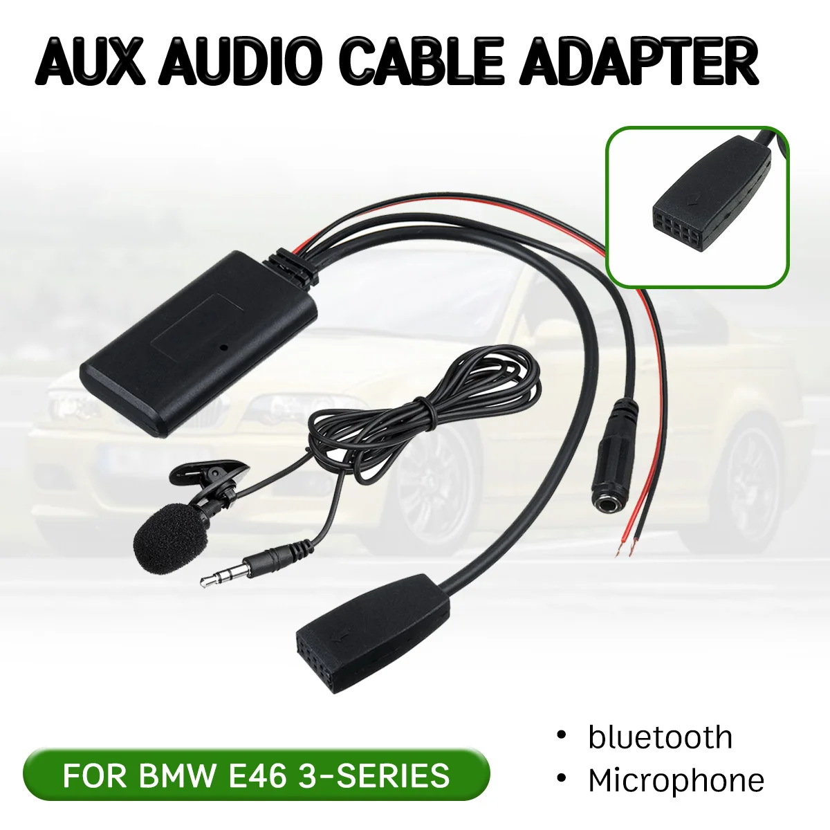 bluetooth Aux Receiver Cable Adapter with mic for BMW E46 2002 2003 2004 2005 2006 for 10 Pin CD Head Unit Audio Interface
bluetooth Aux Receiver Cable Adapter with mic for BMW E46 2002 2003 2004 2005 2006 for 10 Pin CD Head Unit Audio Interface
