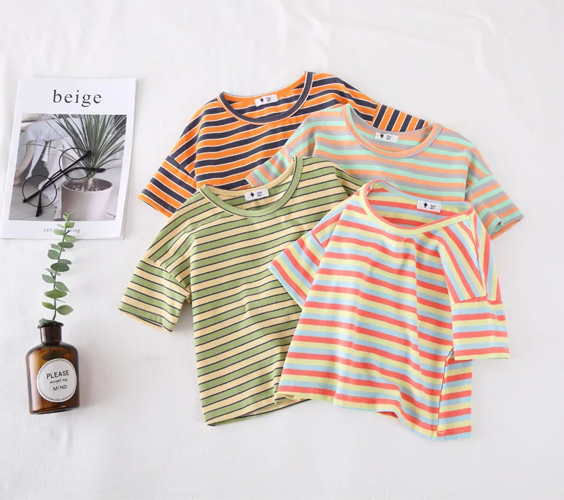 Baby T-shirts Spring Summer Korean Striped Short Sleeves Tops for Girls Toddler Boy Clothing 2 3 4 5 6 7 Years Child Tshirt 2020
Baby T-shirts Spring Summer Korean Striped Short Sleeves Tops for Girls Toddler Boy Clothing 2 3 4 5 6 7 Years Child Tshirt 2020