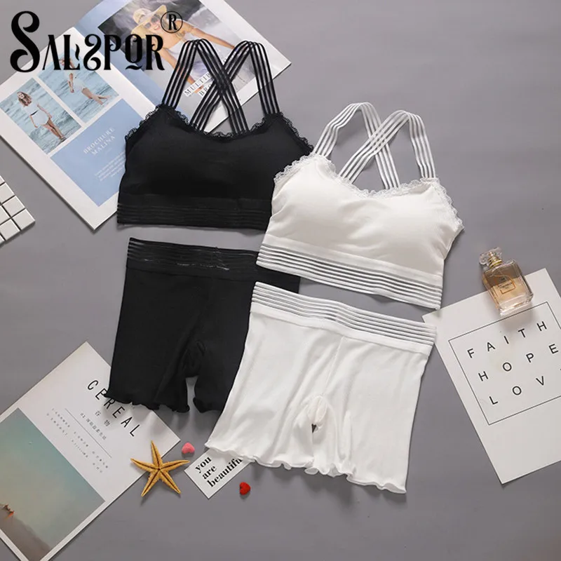 SALSPOR New Underwear Sets Women Seamless Cross Strap Top Wireless One Piece Padded Tube Top Solid Bra Suit
SALSPOR New Underwear Sets Women Seamless Cross Strap Top Wireless One Piece Padded Tube Top Solid Bra Suit
