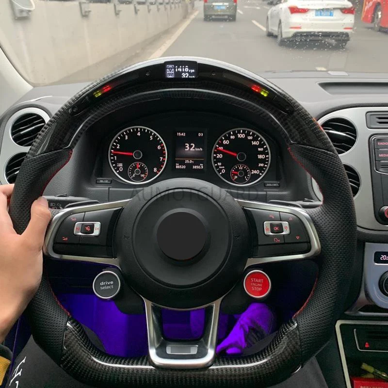 Real Carbon Fiber LED Steering Wheel compatible for Volkswagen GOLF 7 MK7 for GTI GTD GLI GT GTE R LINE PASSAT TIGUAN
Real Carbon Fiber LED Steering Wheel compatible for Volkswagen GOLF 7 MK7 for GTI GTD GLI GT GTE R LINE PASSAT TIGUAN