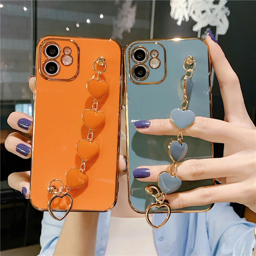 6D гальванические чехлы для телефонов IPhone 13 11 Pro Max, Чехол 12 Mini XR Xs SE 2020 8 7 Plus, Защитная пленка для мобильного телефона с браслетом Love
6D гальванические чехлы для телефонов IPhone 13 11 Pro Max, Чехол 12 Mini XR Xs SE 2020 8 7 Plus, Защитная пленка для мобильного телефона с браслетом Love