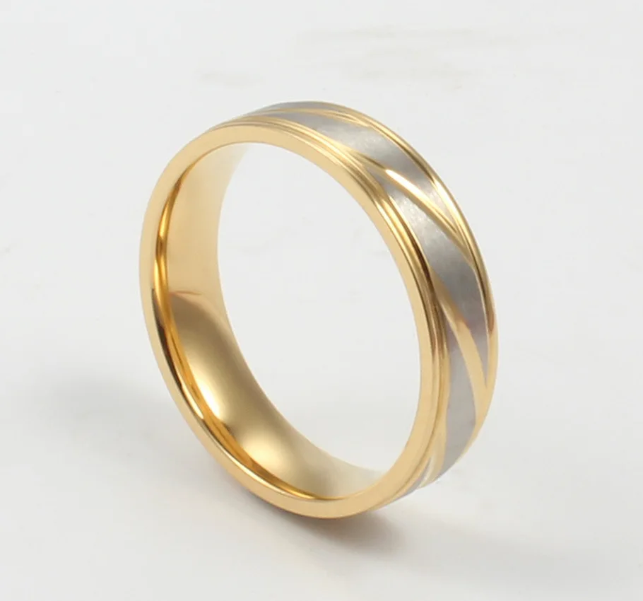 Fashion Popular Gold Titanium Steel Simple Style Twill Lovers Ring Wholesale Jewelry
Fashion Popular Gold Titanium Steel Simple Style Twill Lovers Ring Wholesale Jewelry