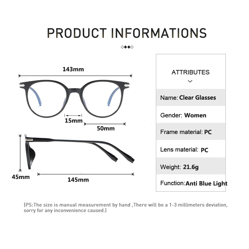 2020 Clear Bril Vrouwen Anti Blauw Licht Brillen Computer Gaming Bril Vintage Ronde Fake Glazen Optische Brilmontuur
2020 Clear Bril Vrouwen Anti Blauw Licht Brillen Computer Gaming Bril Vintage Ronde Fake Glazen Optische Brilmontuur