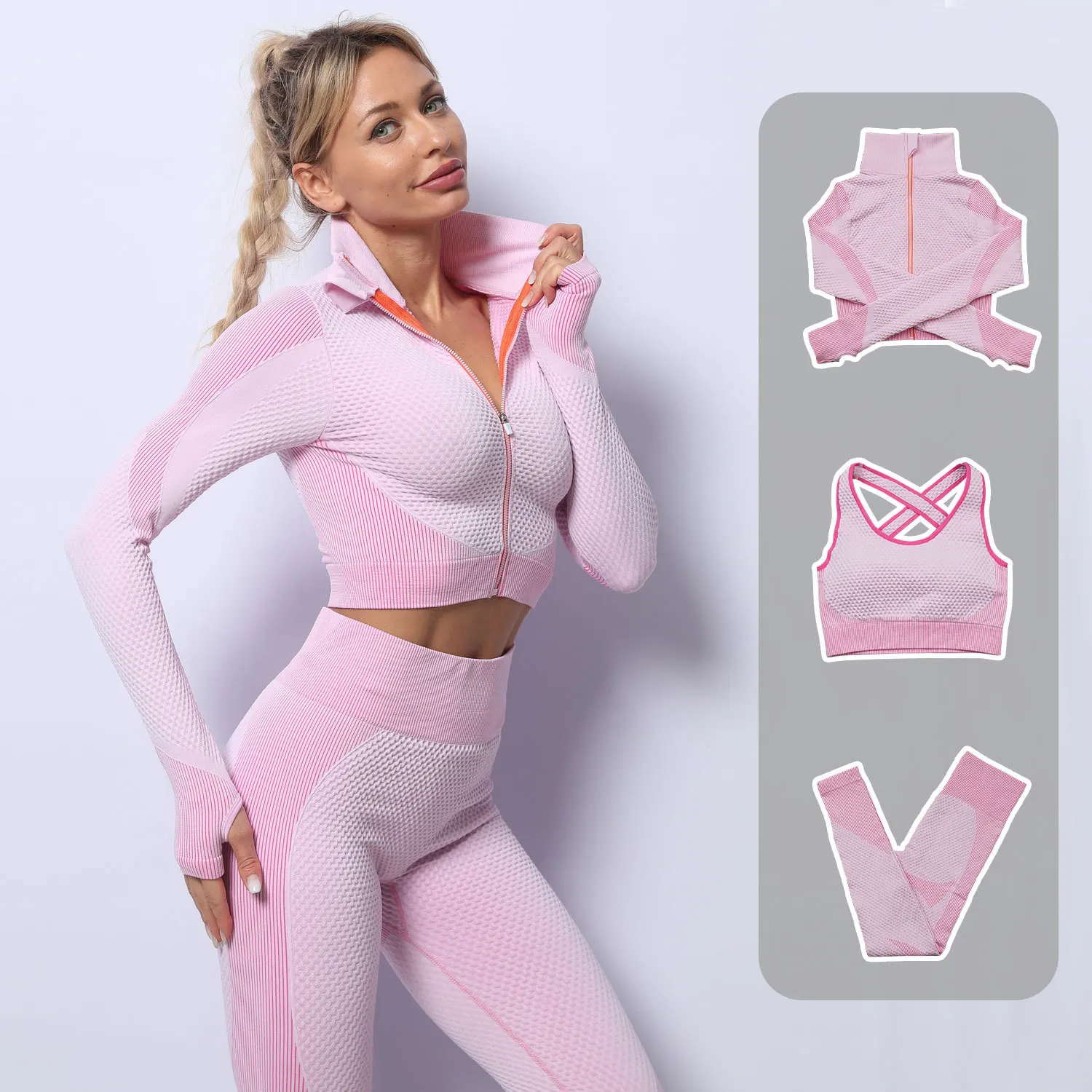 Seamless 3/2 Pcs Yoga Ropa Suits Women Conjuntos de Mujer Quick-drying Tops Hip Stretch Fitness Pants Sports Clothes for Workout
Seamless 3/2 Pcs Yoga Ropa Suits Women Conjuntos de Mujer Quick-drying Tops Hip Stretch Fitness Pants Sports Clothes for Workout
