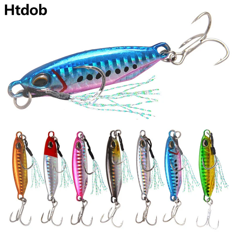 

Htdob 7pcs DRAGER Metal Cast Jig Spoon 16G 32G Shore Casting Jigging Lead Fish Sea Bass Fishing Lure Artificial Bait Tackle