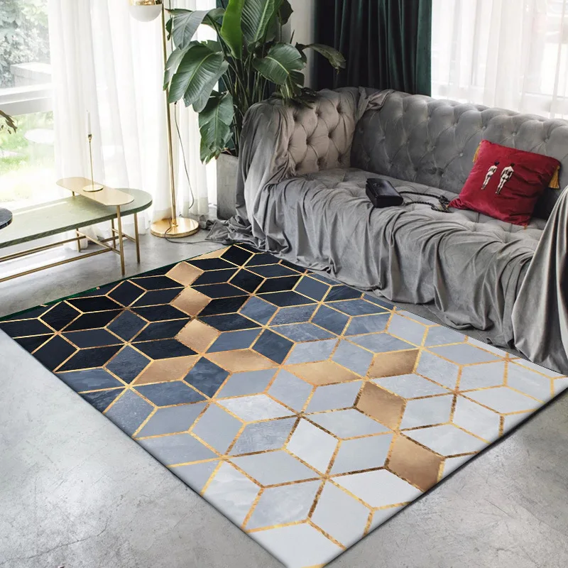 Modern Nordic Metal Geometry Gold Grey Carpet Bedroom Living Room Kitchen Bedside Large rugs Door Mat Black tapete Customized
Modern Nordic Metal Geometry Gold Grey Carpet Bedroom Living Room Kitchen Bedside Large rugs Door Mat Black tapete Customized