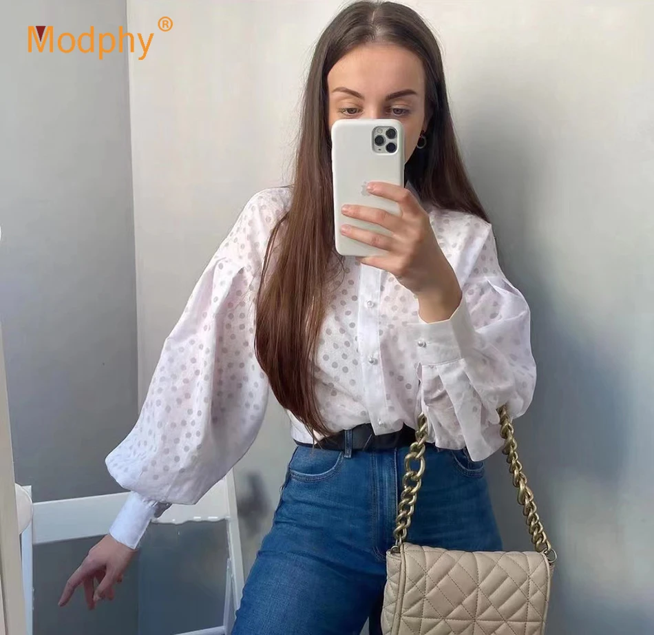 Free Shipping Women White Shirts 2022 Polka Dot Fashion Blouses Button Loose Long Lantern Sleeve Lapel Elegant Office Tops Femme
Free Shipping Women White Shirts 2022 Polka Dot Fashion Blouses Button Loose Long Lantern Sleeve Lapel Elegant Office Tops Femme