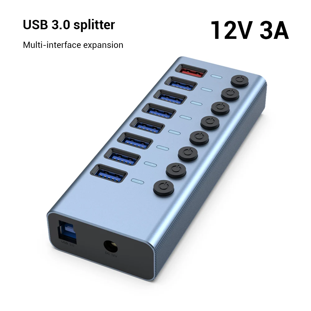 USB 3.0 HUB Aluminum Alloy Multiinterface Splitter Separate Control Switch Extender Data Transmission Computer Extender
USB 3.0 HUB Aluminum Alloy Multiinterface Splitter Separate Control Switch Extender Data Transmission Computer Extender