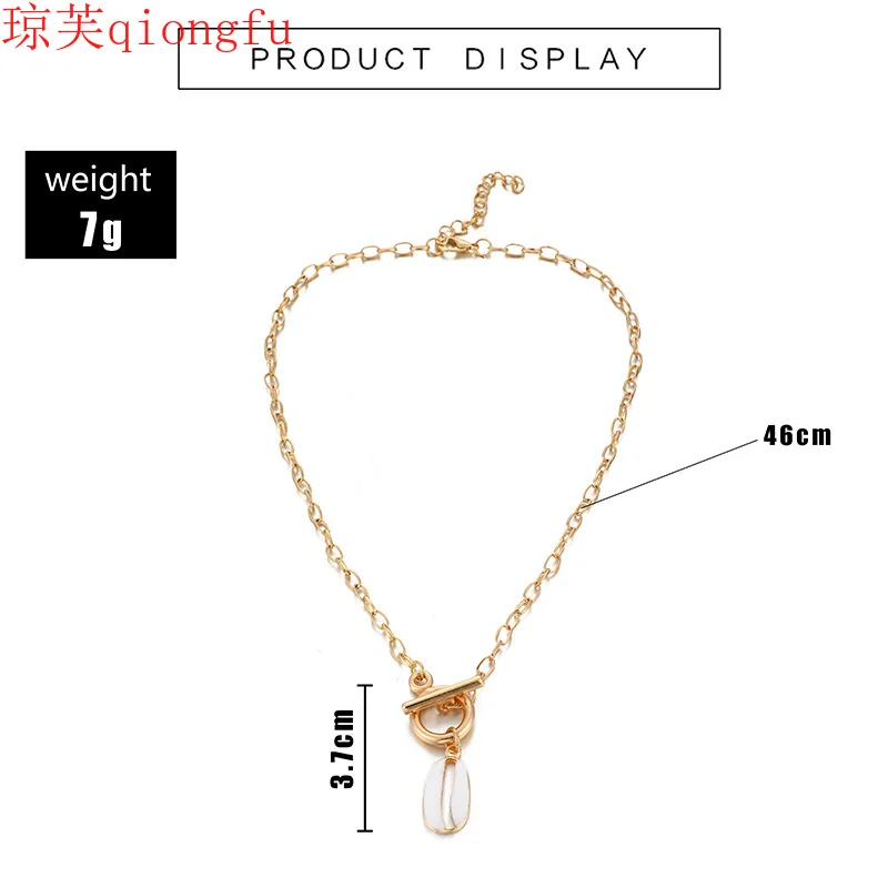 Qiongfu 2021 new jewelry one word buckle alloy shell necklace female retro beach style fashion simple geometric circle
Qiongfu 2021 new jewelry one word buckle alloy shell necklace female retro beach style fashion simple geometric circle