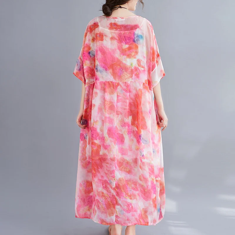 2021 Korea Plus Size Floral Chiffon Maxi Sundress Vintage Summer Women Loose Beach Midi Dress For Elegant Bodycon Party Vestidos
2021 Korea Plus Size Floral Chiffon Maxi Sundress Vintage Summer Women Loose Beach Midi Dress For Elegant Bodycon Party Vestidos