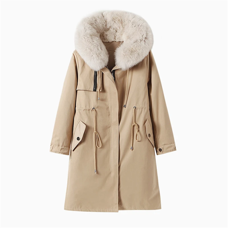 2020 Winter New Real Big Fox Fur Collar Thick Warm Fur Coat Women Real Rabbit Fur Liner Detachable Drawstring Zip Long Parkas
2020 Winter New Real Big Fox Fur Collar Thick Warm Fur Coat Women Real Rabbit Fur Liner Detachable Drawstring Zip Long Parkas