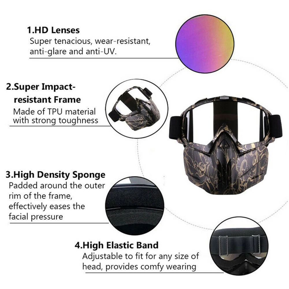Outdoor Motorcycle Goggles Cycling Off-Road Ski Sport ATV Dirt Bike Racing Glasses for Motocross Goggles Google for Men Women
Outdoor Motorcycle Goggles Cycling Off-Road Ski Sport ATV Dirt Bike Racing Glasses for Motocross Goggles Google for Men Women