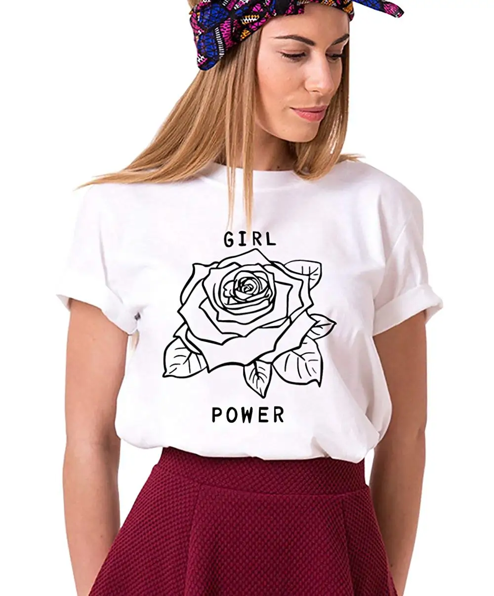 Girls Power Rose Print Female T Shirt Harajuku T-Shirts Women Feministe Summer Short Sleeve Casual Punk Grunge Aesthetic Tee Top
Girls Power Rose Print Female T Shirt Harajuku T-Shirts Women Feministe Summer Short Sleeve Casual Punk Grunge Aesthetic Tee Top