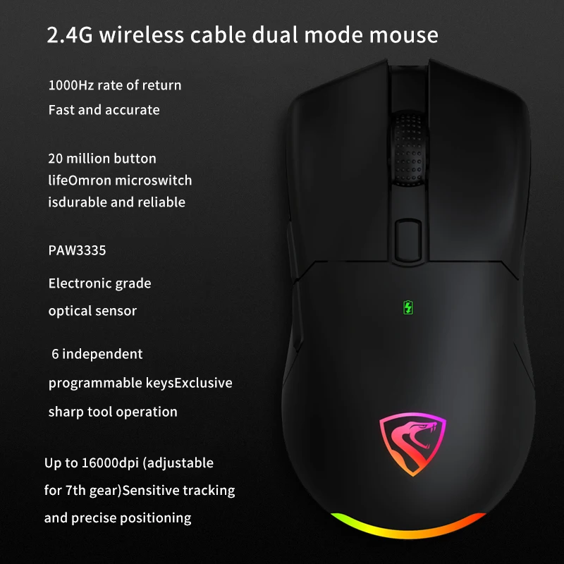 FL ESPORTS G61s Dual Mode Wireless Cable Mechanical Games OMRON/KAILH GM8.0 Ergonomic Mouse Desktop Notebook Optical Gaming Mice
FL ESPORTS G61s Dual Mode Wireless Cable Mechanical Games OMRON/KAILH GM8.0 Ergonomic Mouse Desktop Notebook Optical Gaming Mice
