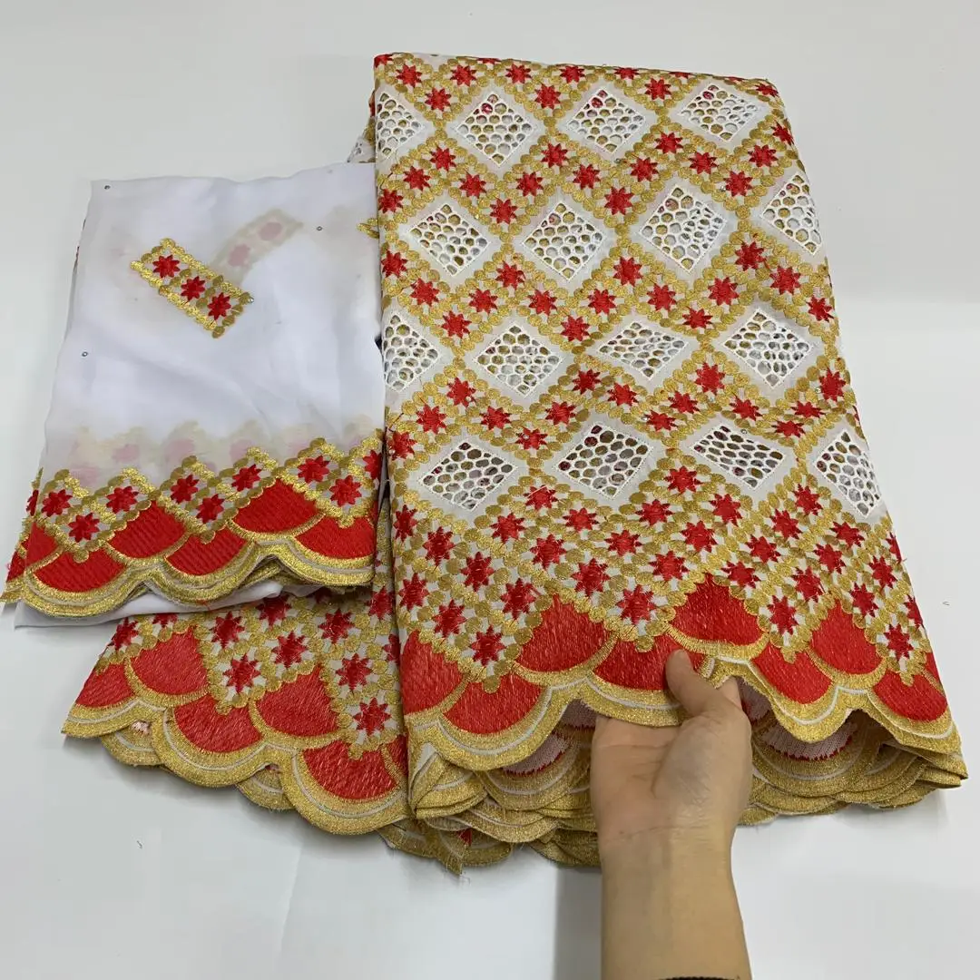 Beautiful White Red Voile Swiss Cotton Lace Rhinestone 5 Yards And 2 Yards Net African Dry Fabric For Bridal Dress Sewing
Beautiful White Red Voile Swiss Cotton Lace Rhinestone 5 Yards And 2 Yards Net African Dry Fabric For Bridal Dress Sewing
