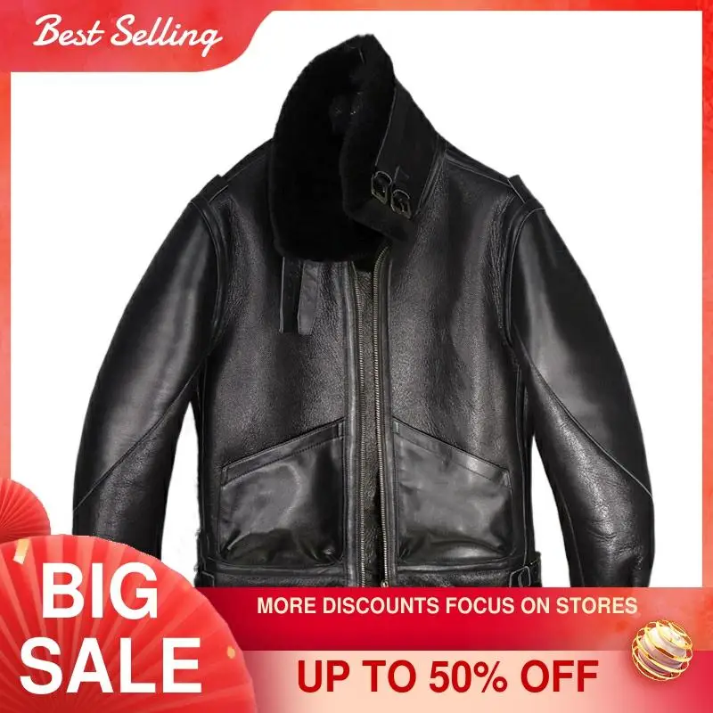 2021Black Military Style B3 Bomber Genuine Shearling Coat Plus Size 4XL Real Natural Sheepskin Winter Warm Leather Jacket
2021Black Military Style B3 Bomber Genuine Shearling Coat Plus Size 4XL Real Natural Sheepskin Winter Warm Leather Jacket