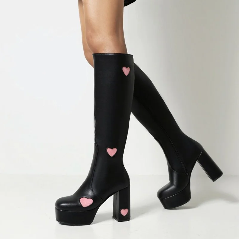 Ladies Heart-Shaped Knee High Boots Elegant Fashion Platform High Heel 2021 Luxury Brand New Shoes For Women Zipper Sweet Cute
Ladies Heart-Shaped Knee High Boots Elegant Fashion Platform High Heel 2021 Luxury Brand New Shoes For Women Zipper Sweet Cute