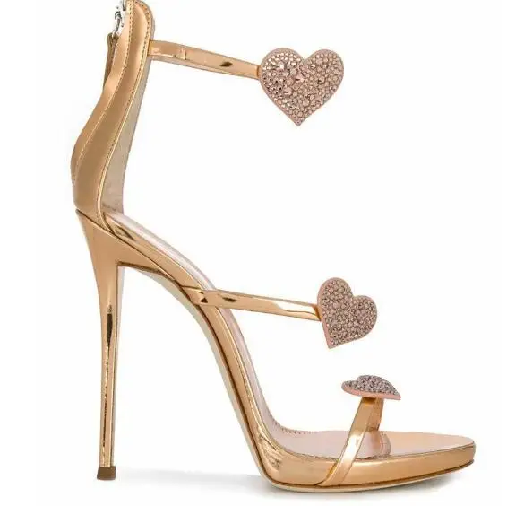 Dipsloot Bling Red Gold Crystal Rhinestone Heart Summer Sandals Women Stiletto Heels Zipper Back Cover Heel Wedding Shoes
Dipsloot Bling Red Gold Crystal Rhinestone Heart Summer Sandals Women Stiletto Heels Zipper Back Cover Heel Wedding Shoes