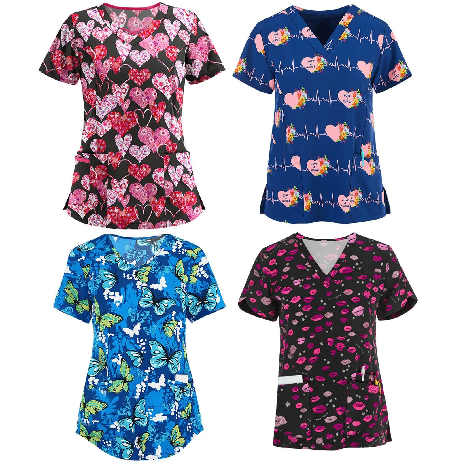 Hot Sales Nurse Uniform Women Short Sleeve Neck Tops Working Uniform Blouse Nurses Uniform Scrubs Top FFT
Hot Sales Nurse Uniform Women Short Sleeve Neck Tops Working Uniform Blouse Nurses Uniform Scrubs Top FFT