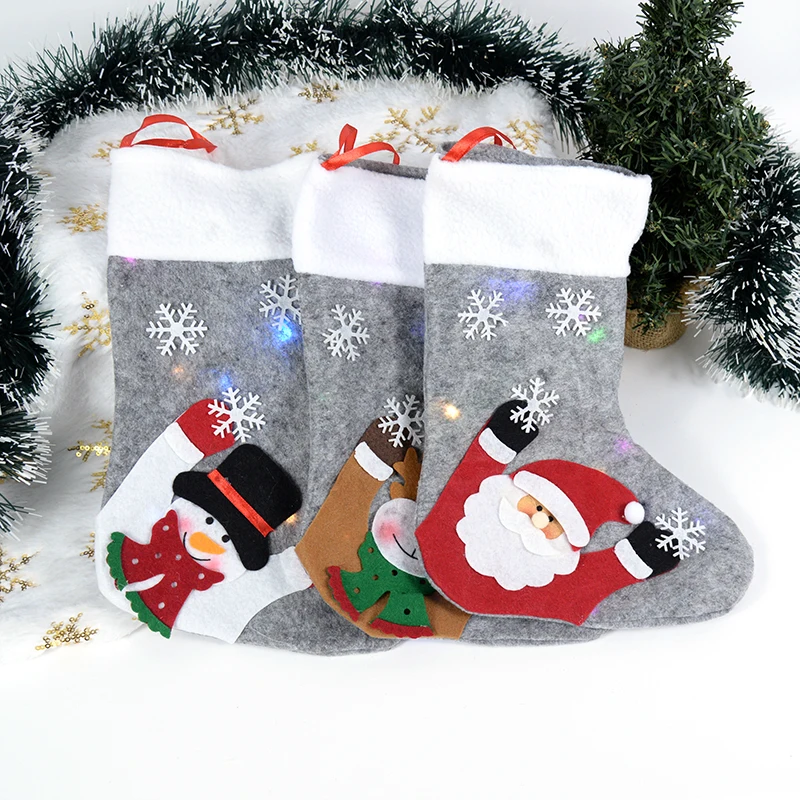 Led Light Santa Claus Elk Gift Packing Socks Christmas Stocking Xmas Gifts Felt Bags New Year 2021 Kids Favors Candy Holder
Led Light Santa Claus Elk Gift Packing Socks Christmas Stocking Xmas Gifts Felt Bags New Year 2021 Kids Favors Candy Holder