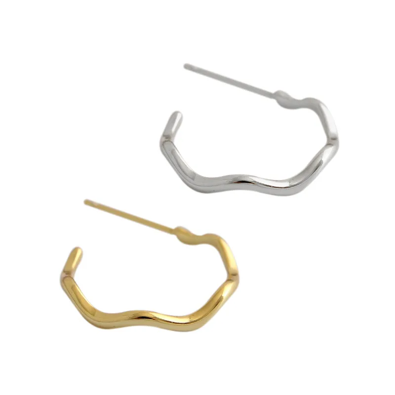 TF-299 Korean S925 Sterling Silver Stud Earrings Cold Wind Simple Wave Pattern Female Stud Earrings Personality 
TF-299 Korean S925 Sterling Silver Stud Earrings Cold Wind Simple Wave Pattern Female Stud Earrings Personality