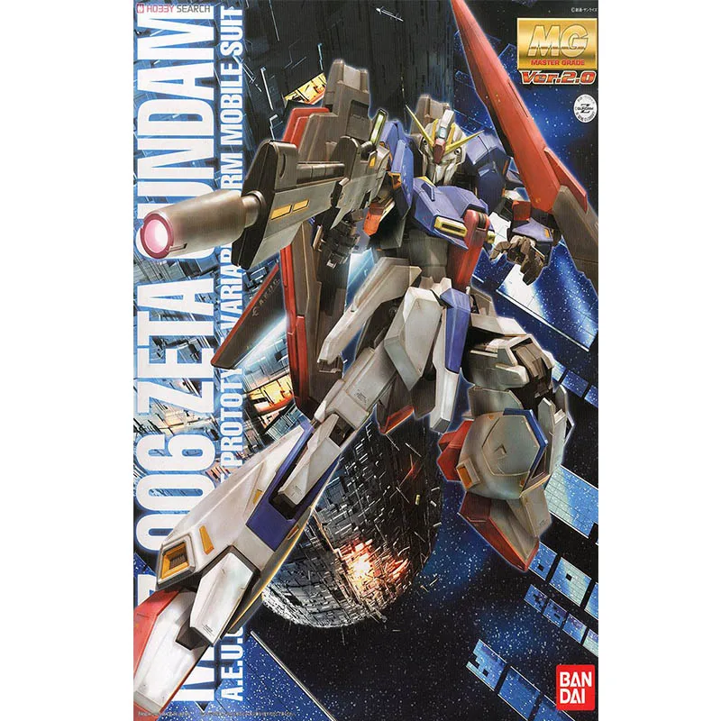 Оригинальный Bandai MG 1/100 MSZ 006 ZETA Z 2 0 с пусковой площадкой Gundam сборка экшн фигурок